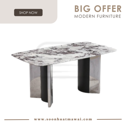 DT713+9016 (7228) MARBLE DINING TABLE