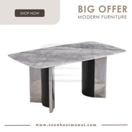 DT713+9016 (7227) MARBLE DINING TABLE