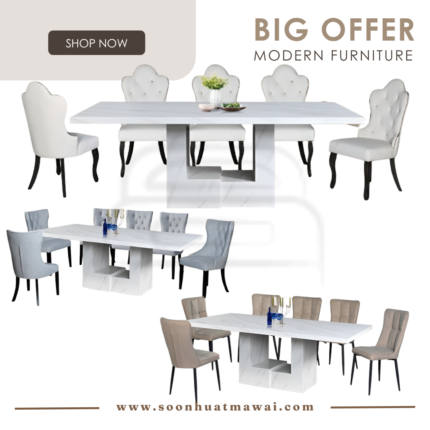 TC127 + MJ159 / MJ131 / J-C8-8 DINING SET 1+8