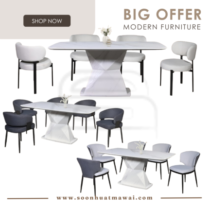 M2145 + J-C516 / 6608 / J-C512 DINING SET 1+6