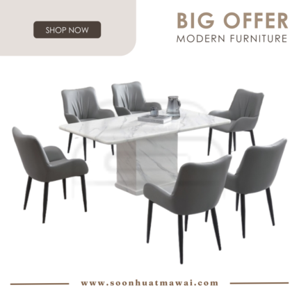 8014 T&L + 247 ZQ DINING SET 1+6