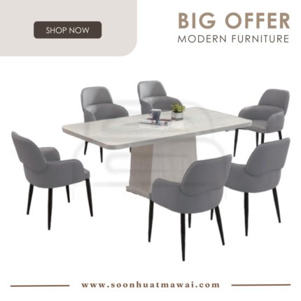 8516 T&L + 246 ZQ DINING SET 1+6