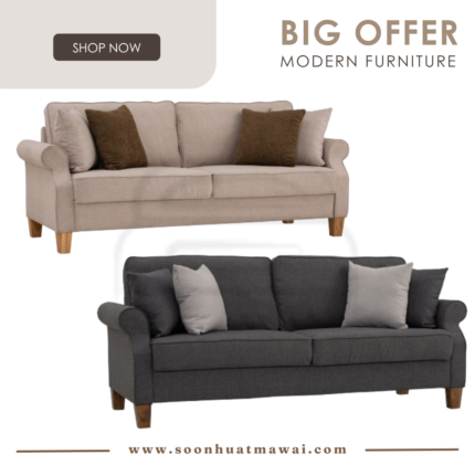 IMPALA 3 SEATER SOFA 102/6541 / 109/HAYDEN GREY (HINLIM)