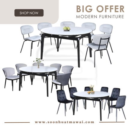 C-2R + 3189 / J-C512 / YTC-036 DINING SET 1+6 (M&N)