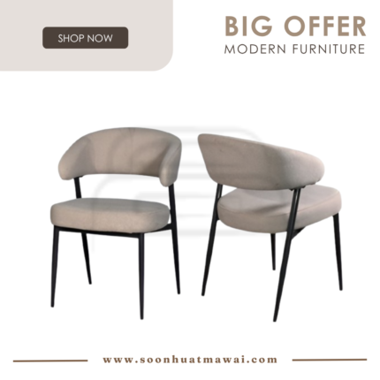 J-C509 (KHAKI)(FABRIC) DINING CHAIR (M&N)