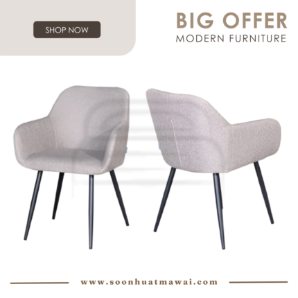 YTC-031 (TAUPE)(FABRIC) DINING CHAIR (M&N)