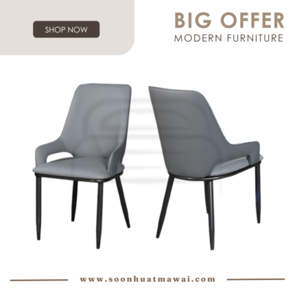 TC-986 (DARK GREY)(PU) DINING CHAIR (M&N)