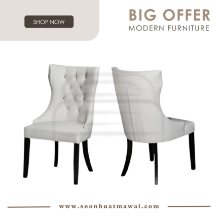 MJ131 (OYSTER-001 / PEWTER-002)(FABRIC) DINING CHAIR (M&N)