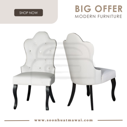 MJ159 (BEIGE / SILVER)(FABRIC) DINING CHAIR (M&N)