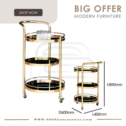 MN9 (GLASS TOP) TROLLEY (M&N)
