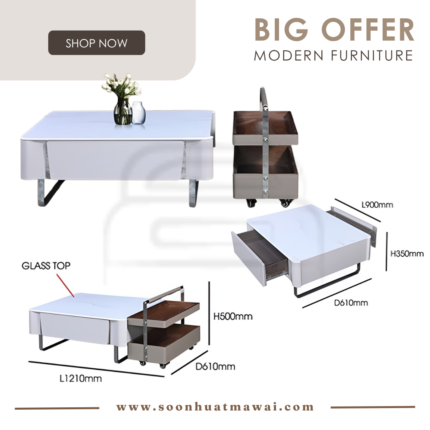 E138 (2 IN 1) COFFEE TABLE (M&N)