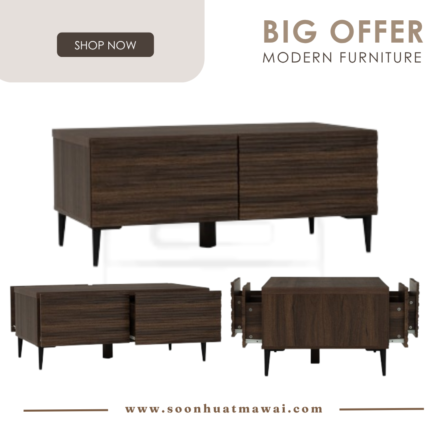 TOBA COFFEE TABLE 802/DARK WALNUT (HINLIM)