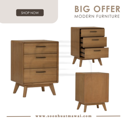 TORONTO SIDE TABLE WITH 3 DRAWER 1802 (HINLIM)