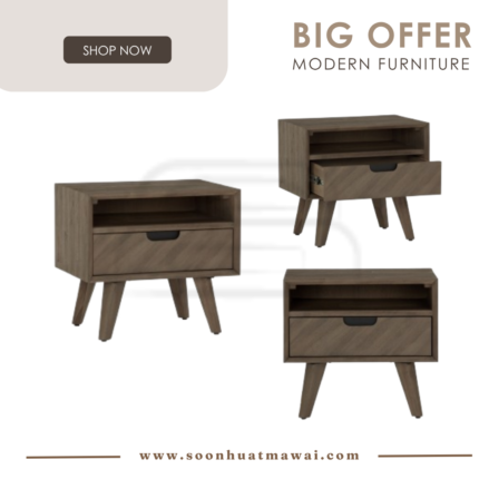 TORRELL BEDSIDE TABLE WITH 1 DRAWER 1804 (HINLIM)