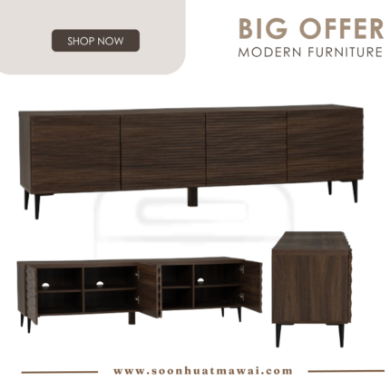 TOBA 1.8M TV CABINET 802/DARK WALNUT (HINLIM)