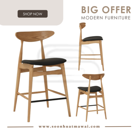 TELYN COUNTER CHAIR 102/BLACK (HINLIM)