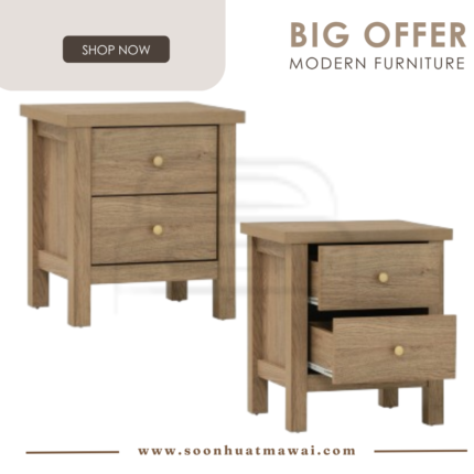 RHODES SIDE TABLE WITH 2 DRAWER 173 (HINLIM)