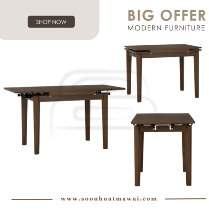 TOFFER 800 X 1200+300+300 EXT DINING TABLE 109/113 (HINLIM)