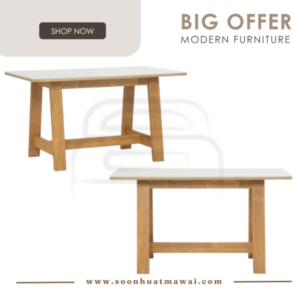 TRENTON 800X1400 DINING TABLE 102/923 (WITH GLOSSY SINTERED STONE) (HINLIM)