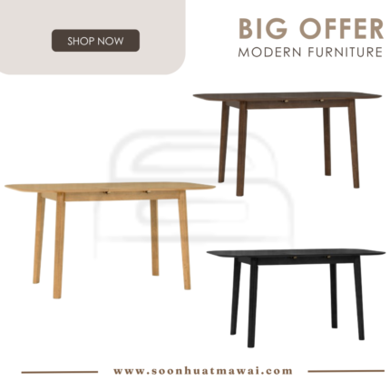 WOYER 750X1200+300 EXT DINING TABLE 102 / 109 / 114 (HINLIM)