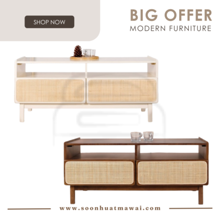 KINO RT 1097-OCC COFFEE TABLE SOFT CREAM WHITE / MEDIUM BROWN (MODA)