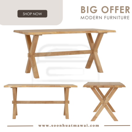 ALFORD 850 X 1600 DINING TABLE 102 (SOLID) (HINLIM)