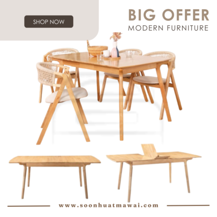 MIA MDT 01023 EXTENSION DINING TABLE (MODA)