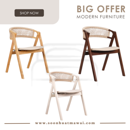 VICTOR RT 1039-CHR DINING CHAIR YH BEECH / SOFT CREAM WHITE / MEDIUM BROWN (MODA)
