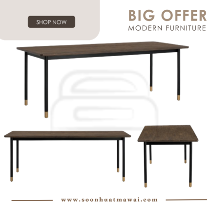 HAMILTON 1000X2000 DINING TABLE 821/1812 (SOLID) (HINLIM)