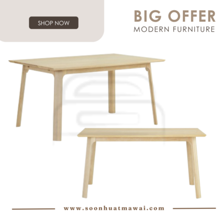 NOUD 950X1500 DINING TABLE WITHOUT LEAF TOP 112 (HINLIM)