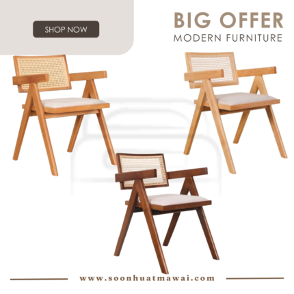 VELENTINA RT 904-1-CHR DINING ARM CHAIR (CUSHION SEAT) LIGHT WALNUT / MEDIUM BROWN / YH BEECH (MODA)