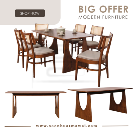 UNA RT 1111-TBL DINING TABLE LIGHT WALNUT / MEDIUM BROWN (MODA)