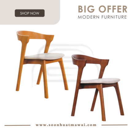 UNA RT 1084-CHR DINING CHAIR LIGHT WALNUT / MEDIUM BROWN (MODA)