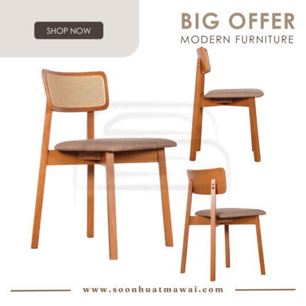 LILY DINING CHAIR (RATTAN BACK) (MODA)