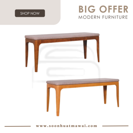 CHRISTINA RT 1069-BEN BENCH MEDIUM BROWN / LIGHT WALNUT (MODA)