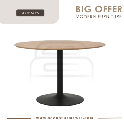 HEITER DIA1200 ROUND DINING TABLE 802/102 (HINLIM)