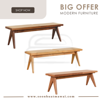 VELENTINA RT 905-BEN BENCH LIGHT WALNUT / YH BEECH / MEDIUM BROWN (MODA)