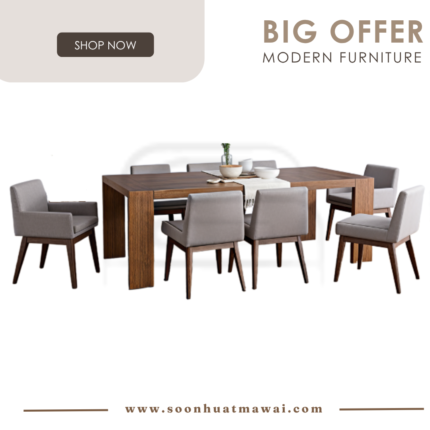 146115/241556/241541 1+4+2 CLARKSON DINING TABLE WITH CHANEL DINING & ARM CHAIR (HINLIM)