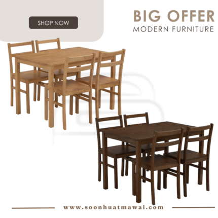 RIVAH DINING SET 1+4 102 / 109 (SOLID) (HINLIM)
