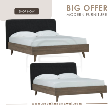 TORRELL QUEEN BED WITH 1900MM / 2000MM SIDERAIL 1804 (HINLIM)