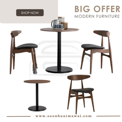 142008/241575 1+2 RUNDA ROUND DINING TABLE WITH TRICIA DINING CHAIR (HINLIM)