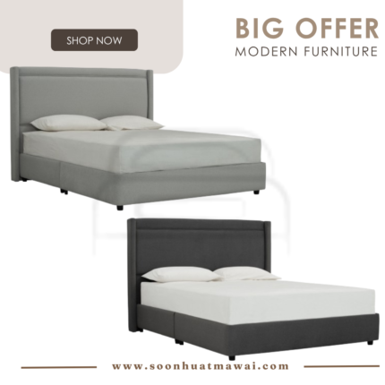 LILAH QUEEN BED 1900MM DIVAN 3691 / 3692 (PET FRIENDLY FABRIC) (HINLIM)