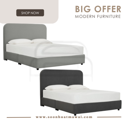 PONYO QUEEN BED 1900MM DIVAN 3692 / 3691 (PET FRIENDLY FABRIC) (HINLIM)