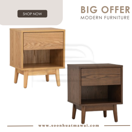 TENRI BEDSIDE TABLE WITH 1 DRAWER 102 / 109 (HINLIM)