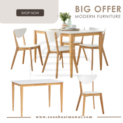 143020/241274 1+4 CHARMANT DINING TABLE WITH NAIDA DINING CHAIR (HINLIM)