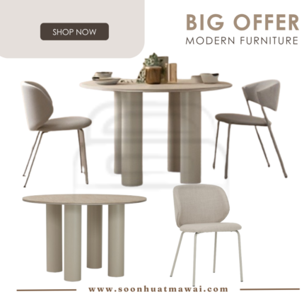 144103/241641 1+4 HIRI DINING TABLE WITH KENZI DINING CHAIR (HINLIM)