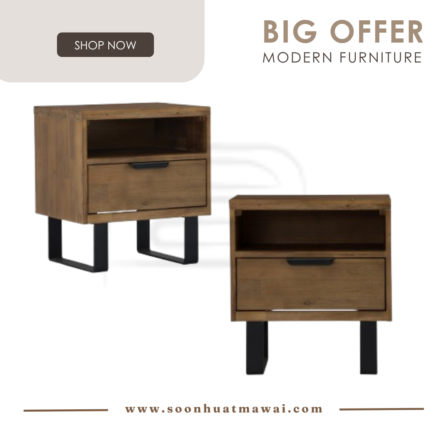 BRINHILL BEDSIDE TABLE WITH 1 DRAWER 802/1802 (HINLIM)