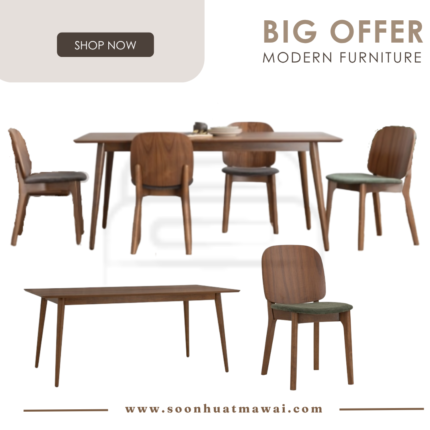 146139/241578 1+6 DOVER DINING TABLE WITH CORA DINING CHAIR (HINLIM)