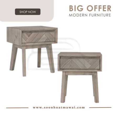 MADRID BEDSIDE TABLE WITH 1 DRAWER 1808 (HINLIM)