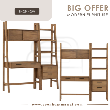 123044/521005 TORONTO WALL DESK WITH TORONTO OPEN BOOKCASE (HINLIM)
